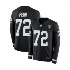 Men's Nike Oakland Raiders #72 Donald Penn Limited Black Therma Long Sleeve NFL Jersey