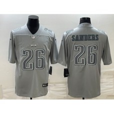 Men's Philadelphia Eagles #26 Miles Sanders Gray Atmosphere Fashion Stitched Jersey