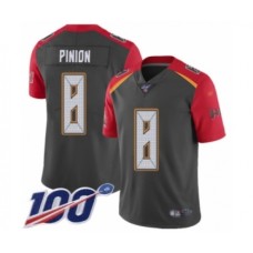 Men's Tampa Bay Buccaneers #8 Bradley Pinion Limited Gray Inverted Legend 100th Season Football Stitched Jersey