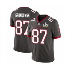 Men's Tampa Bay Buccaneers #87 Pewter Stitched Jersey 2021 Super Bowl LV