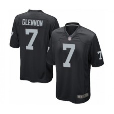 Men's Oakland Raiders #7 Mike Glennon Game Black Team Color Football Jersey