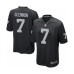 Men's Oakland Raiders #7 Mike Glennon Game Black Team Color Football Jersey