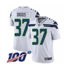 Men's Seattle Seahawks #37 Quandre Diggs White Vapor Untouchable Limited Player 100th Season Football Stitched Jersey