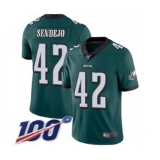 Men's Philadelphia Eagles #42 Andrew Sendejo Midnight Green Team Color Vapor Untouchable Limited Player 100th Season Football Stitched Jersey