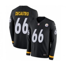 Men's Nike Pittsburgh Steelers #66 David DeCastro Limited Black Therma Long Sleeve NFL Jersey