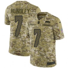 Men's Nike Seattle Seahawks #7 Brett Hundley Limited Camo 2018 Salute to Service NFL Jersey