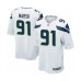 Men's Seattle Seahawks #91 Cassius Marsh Game White Football Jersey