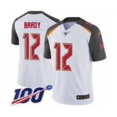 Men's Tampa Bay Buccaneers #12 Tom Brady White Vapor Untouchable Limited Player 100th Season Football Stitched Jersey