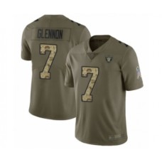 Men's Oakland Raiders #7 Mike Glennon Limited Olive Camo 2017 Salute to Service Football Jersey