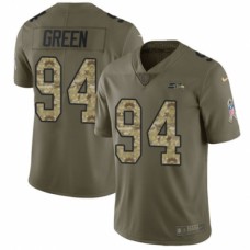 Men's Nike Seattle Seahawks #94 Rasheem Green Limited Olive/Camo 2017 Salute to Service NFL Jersey