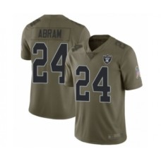 Men's Oakland Raiders #24 Johnathan Abram Limited Olive 2017 Salute to Service Football Jersey