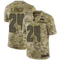 Men's Nike Seattle Seahawks #24 Marshawn Lynch Limited Camo 2018 Salute to Service NFL Jersey