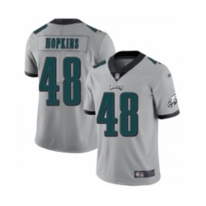 Men's Philadelphia Eagles #48 Wes Hopkins Limited Silver Inverted Legend Football Jersey