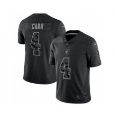 Men's Las Vegas Raiders #4 Derek Carr Black Reflective Limited Stitched Football Jersey