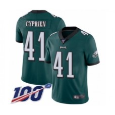 Men's Philadelphia Eagles #41 Johnathan Cyprien Midnight Green Team Color Vapor Untouchable Limited Player 100th Season Football Stitched Jersey