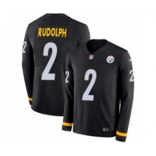 Men's Nike Pittsburgh Steelers #2 Mason Rudolph Limited Black Therma Long Sleeve NFL Jersey