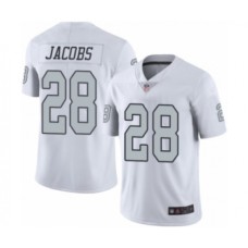 Men's Oakland Raiders #28 Josh Jacobs Elite White Rush Vapor Untouchable Football Jersey