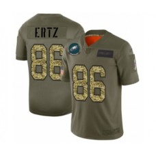 Men's Philadelphia Eagles #86 Zach Ertz 2019 Olive Camo Salute to Service Limited Stitched Jersey