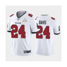 Men's Tampa Bay Buccaneers #24 Carlton Davis White 2021 Super Bowl LV Stitched Jersey