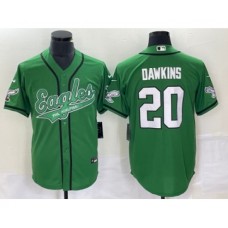 Men's Nike Philadelphia Eagles #20 Brian Dawkins Green Cool Base Stitched Baseball Jersey