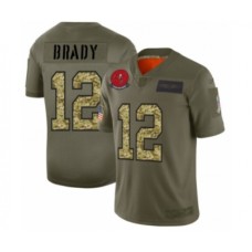 Men's Tampa Bay Buccaneers #12 Tom Brady 2019 Olive Camo Salute to Service Limited Stitched Jersey