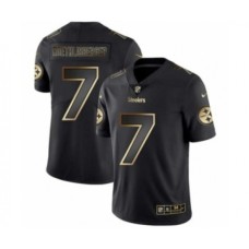 Men's Pittsburgh Steelers #7 Ben Roethlisberger Black Golden Edition 2019 Vapor Untouchable Limited Jersey