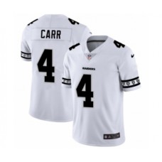 Men's Oakland Raiders #4 Derek Carr White Team Logo Cool Edition Stitched Jersey