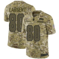 Men's Nike Seattle Seahawks #80 Steve Largent Limited Camo 2018 Salute to Service NFL Jersey