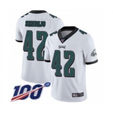 Men's Philadelphia Eagles #42 Andrew Sendejo White Vapor Untouchable Limited Player 100th Season Football Stitched Jersey