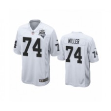 Men's Oakland Raiders #74 Kolton Miller White 2020 Inaugural Season Game Stitched Jersey