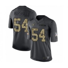 Men's Oakland Raiders #54 Brandon Marshall Limited Black 2016 Salute to Service Football Jersey