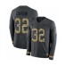 Men's Nike Seattle Seahawks #32 Chris Carson Limited Black Salute to Service Therma Long Sleeve NFL Jersey