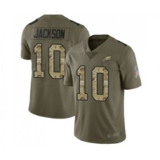 Men's Philadelphia Eagles #10 DeSean Jackson Limited Olive Camo 2017 Salute to Service Football Jersey