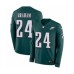 Men's Nike Philadelphia Eagles #24 Corey Graham Limited Green Therma Long Sleeve NFL Jersey