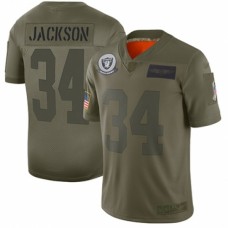 Men's Oakland Raiders #34 Bo Jackson Limited Camo 2019 Salute to Service Football Jersey