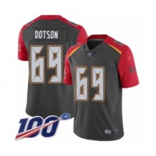 Men's Tampa Bay Buccaneers #69 Demar Dotson Limited Gray Inverted Legend 100th Season Football Jersey