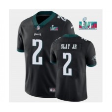 Men's Philadelphia Eagles #2 Darius Slay JR Black Super Bowl LVII Patch Vapor Untouchable Limited Stitched Jersey