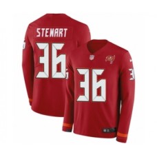 Men's Nike Tampa Bay Buccaneers #36 M.J. Stewart Limited Red Therma Long Sleeve NFL Jersey