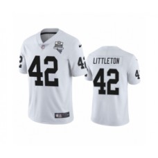 Men's Oakland Raiders #42 Cory Littleton White 2020 Inaugural Season Vapor Limited Stitched Jersey