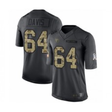 Men's Tennessee Titans #64 Nate Davis Limited Black 2016 Salute to Service Football Jersey