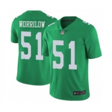 Men's Philadelphia Eagles #51 Paul Worrilow Limited Green Rush Vapor Untouchable Football Jersey