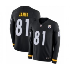 Men's Nike Pittsburgh Steelers #81 Jesse James Limited Black Therma Long Sleeve NFL Jersey