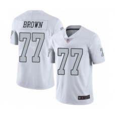 Men's Oakland Raiders #77 Trent Brown Elite White Rush Vapor Untouchable Football Jersey