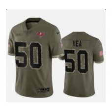 Men's Tampa Bay Buccaneers #50 Vita Vea 2022 Olive Salute To Service Limited Stitched Jersey