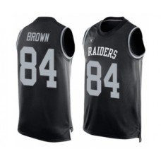 Men's Oakland Raiders #84 Antonio Brown Limited Black Player Name & Number Tank Top Football Jersey