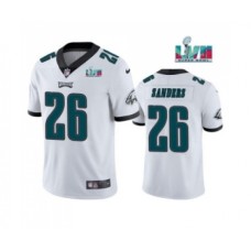 Men's Philadelphia Eagles #26 Miles Sanders White Super Bowl LVII Patch Vapor Untouchable Limited Stitched Jersey