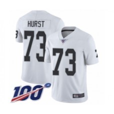 Men's Oakland Raiders #73 Maurice Hurst White Vapor Untouchable Limited Player 100th Season Football Jersey