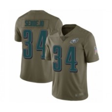 Men's Philadelphia Eagles #34 Andrew Sendejo Limited Olive 2017 Salute to Service Football Jersey