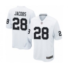 Men's Oakland Raiders #28 Josh Jacobs Game White Football Jersey