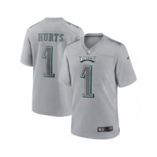 Men's Philadelphia Eagles #1 Jalen Hurts Gray Atmosphere Fashion Stitched Game Jersey